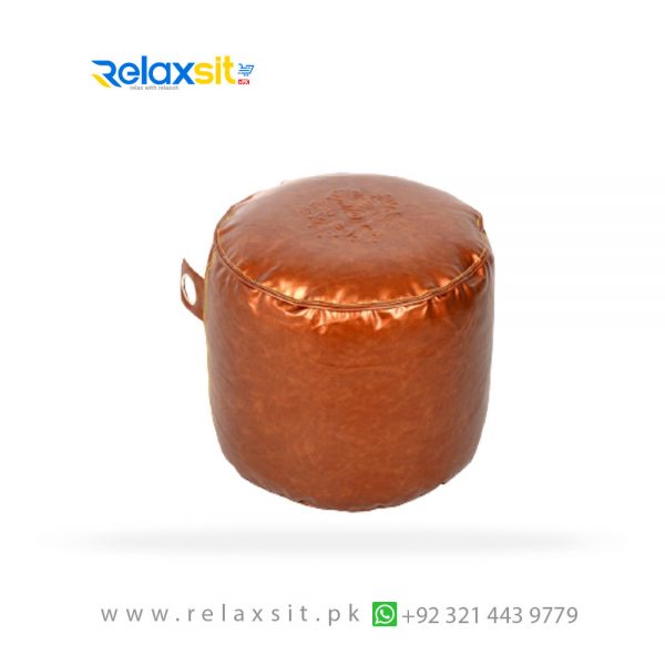 12-Relaxsit-Products-02 round metallic leather bean bag stool
